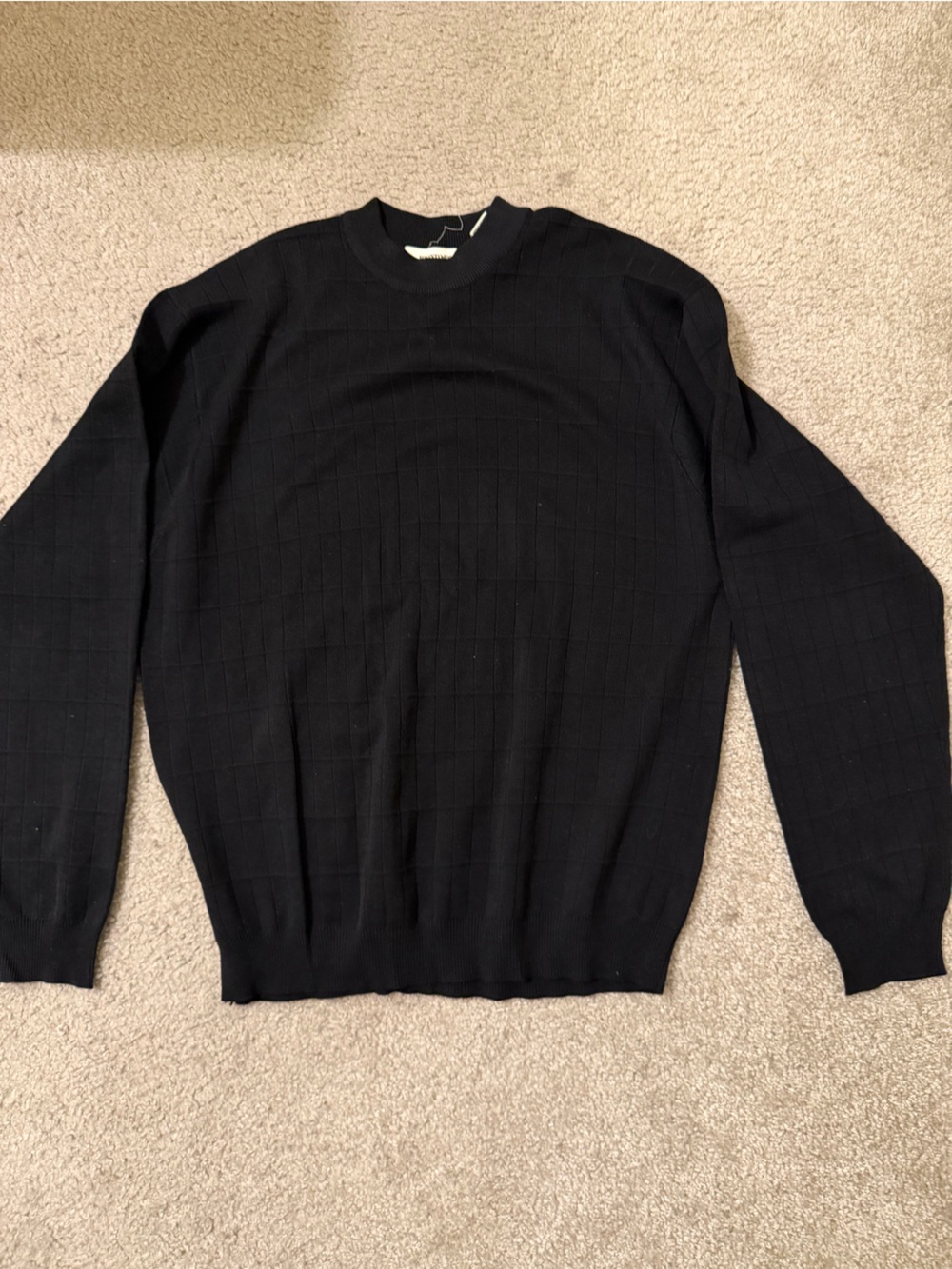 Pronto Uomo Black Textured Crewneck Sweater